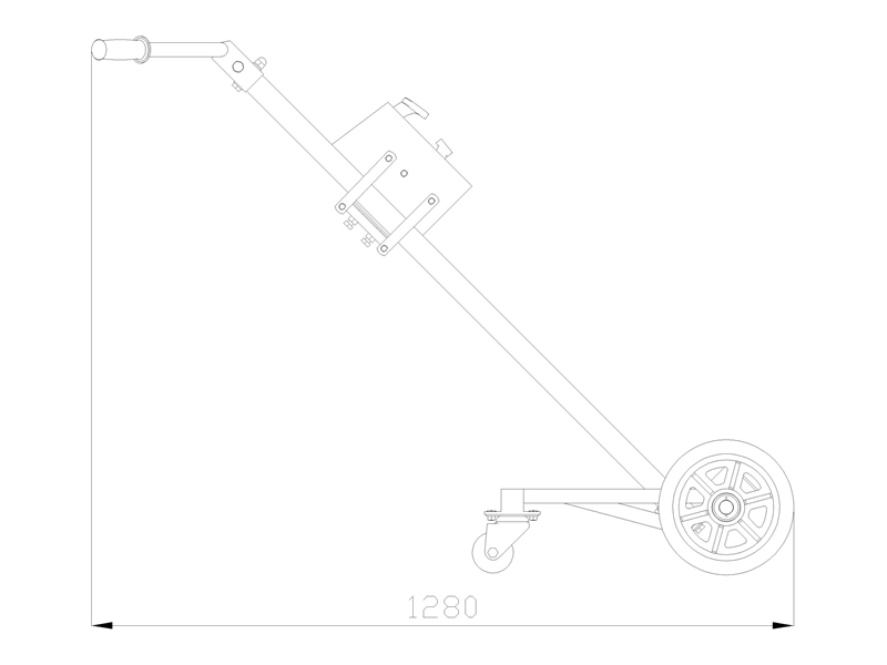 Four Wheels Hand Trolley For Steel Drums DE450D drawing